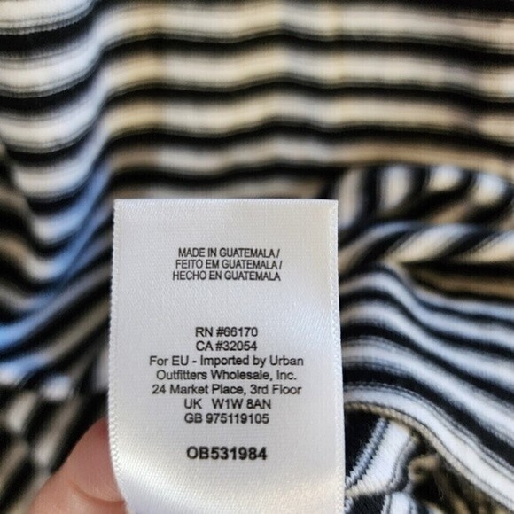 Free People Frenchie Tee Dress Size Small Oversized Black White Striped - Picture 10 of 10